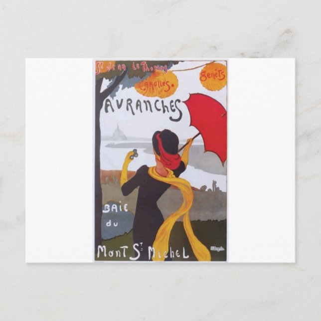 Postal Anuncio de viajes francés de 1910 (Anverso)