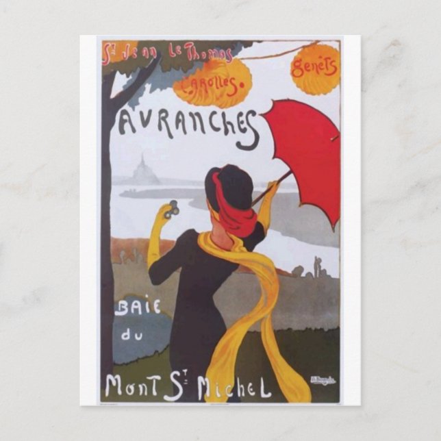 Postal Anuncio de viajes francés de 1910 (Anverso)