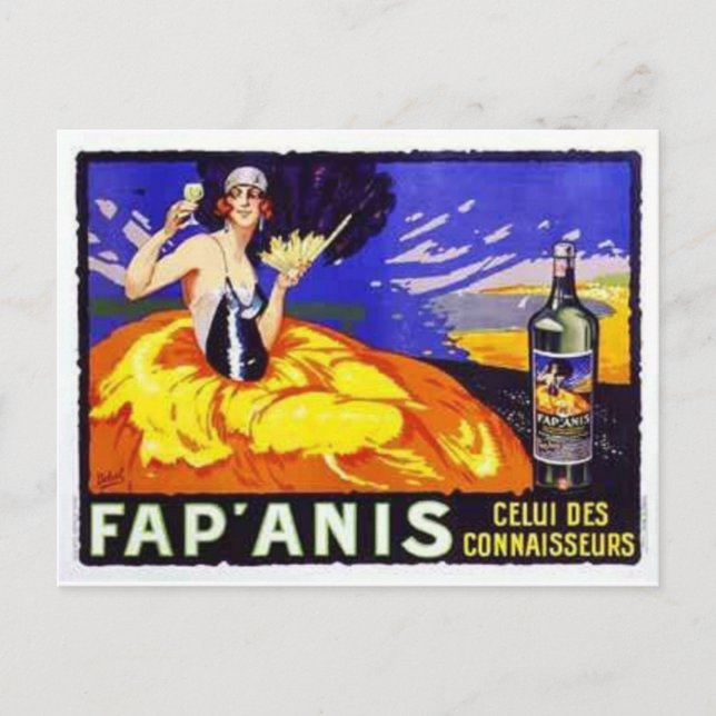 Postal Anuncio de vino de época (Anverso)