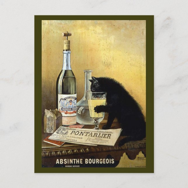 Postal Anuncio de Vintage Absinthe Bourgeois (Anverso)