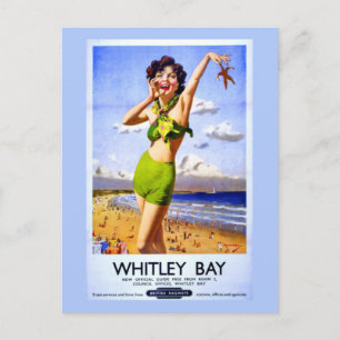 Postal Anuncio de Vintage de Whitley Bay
