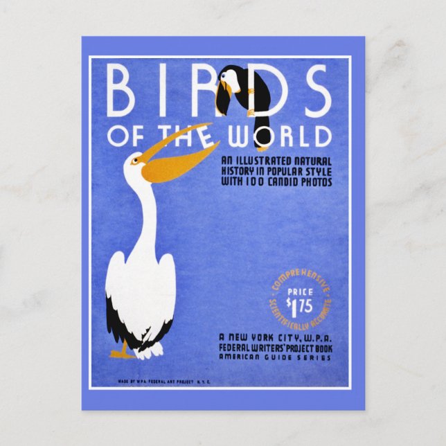 Postal Anuncio de WPA Aves del Mundo (Anverso)