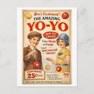 Postal Anuncio de Yo-Yo al Estilo Antiguo