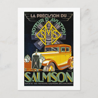 Postal Anuncio del automóvil Vintage Salmson