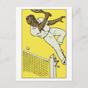 Postal Anuncio del campeonato de tenis retro