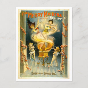 Postal Anuncio del Chica Vintage Vaudeville Chorus