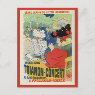 Postal Anuncio del concierto de Trianon del jardín de