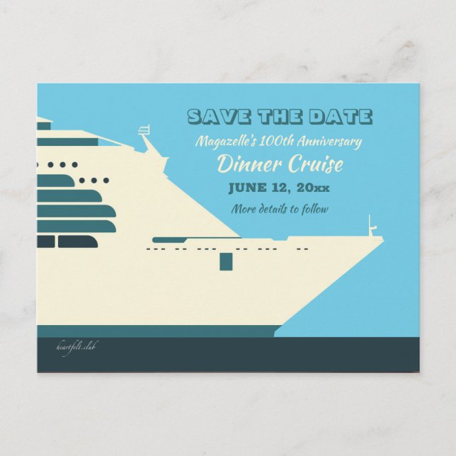 Postal Anuncio del Crucero de Cena "Save the Date" (Anverso)