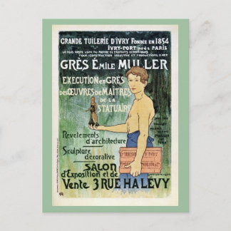 Postal Anuncio del fabricante francés de cerámica París