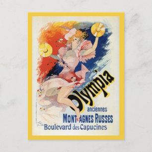 Postal Anuncio del teatro de la época de Chéret belle épo