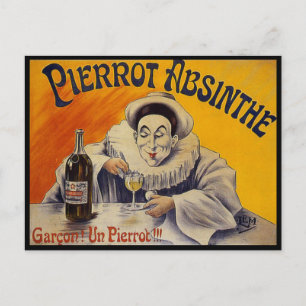 Postal Anuncio del viejo francés Pierrot Absinthe