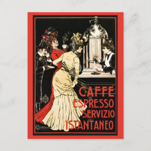Postal Anuncio italiano victoriano de café espresso