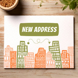 Postal Anuncio móvil naranja y verde