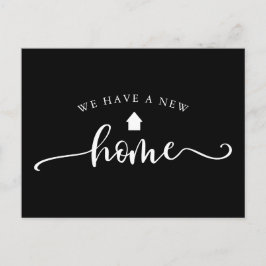 Postal Anuncio negro minimalista de caligrafía para cambi