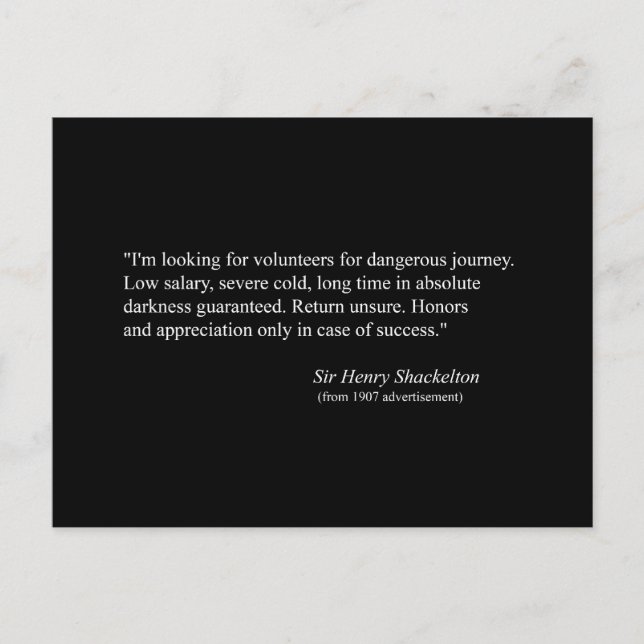 Postal Anuncio para la Expedición Shackelton NIMROD de 19 (Anverso)