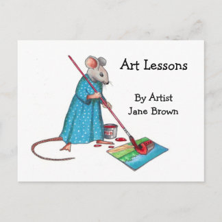 Postal Anuncio para las lecciones del arte: Señora Mouse