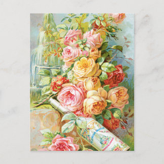 Postal Anuncio Perfume Con Rosas