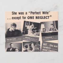 Postal Anuncio retro de "esposa perfecta" políticamente i