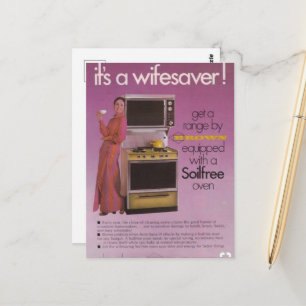 Postal Anuncio retro de horno “Wifesaver”