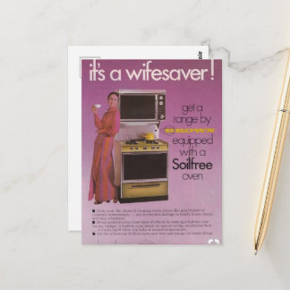 Postal Anuncio retro de horno “Wifesaver”