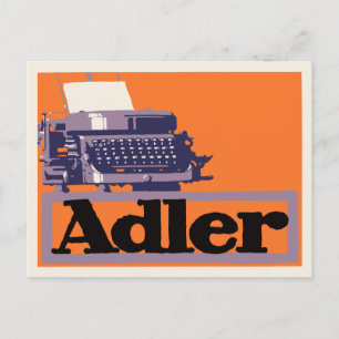 Postal Anuncio retro de máquina de escribir de Alemania d