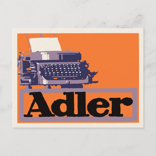 Postal Anuncio retro de máquina de escribir de Alemania d (Anverso)