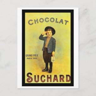 Postal Anuncio vintage de chocolate con chaval