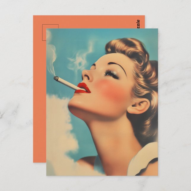 Postal Anuncio vintage de fumar glamour (Anverso / Reverso)
