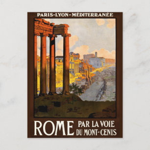 Postal Anuncio vitícola de viaje en Roma Turismo en Europ