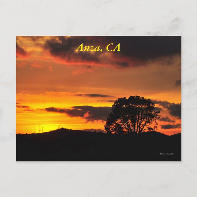 Postal Anza, CA Sunset (Anverso)