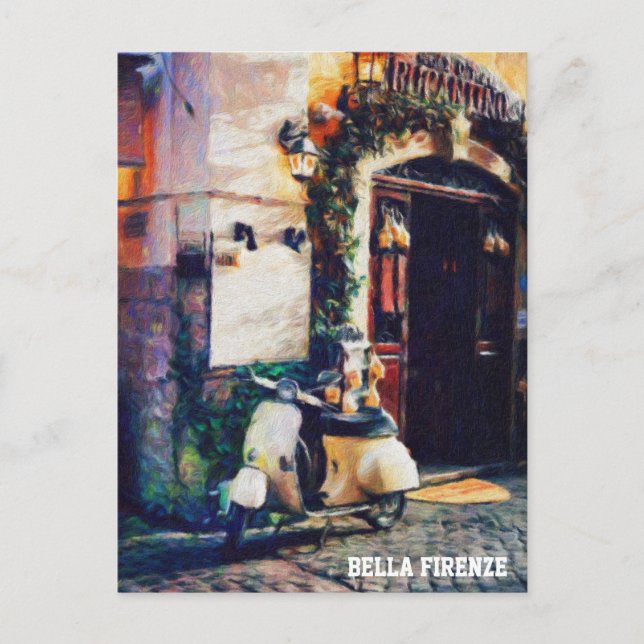 Postal ** AP12 Italia Florence Motor Scooter Cobblestone (Anverso)