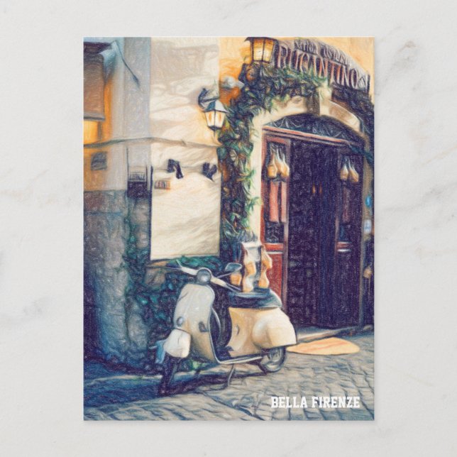 Postal ** AP12 Scooter Florence italiano Cobblestone Ital (Anverso)