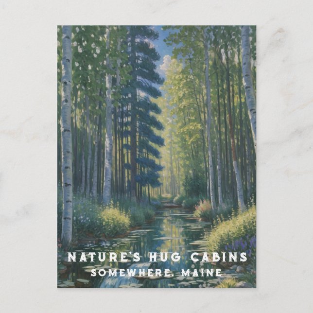 Postal *~* AP49 Naturaleza Maine Forest Woods Water Lilie (Anverso)