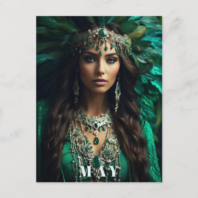 Postal *~ AP53 MAY Goddess BIRTHDAY Emerald Boho (Anverso)