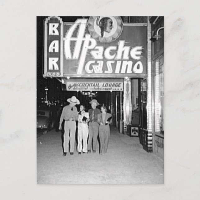 Postal Apache Casino & Bar Vintage Las Vegas Photo (Anverso)