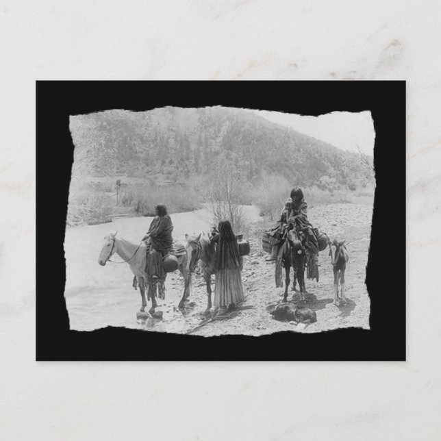 Postal Apache nativo vintage (Anverso)