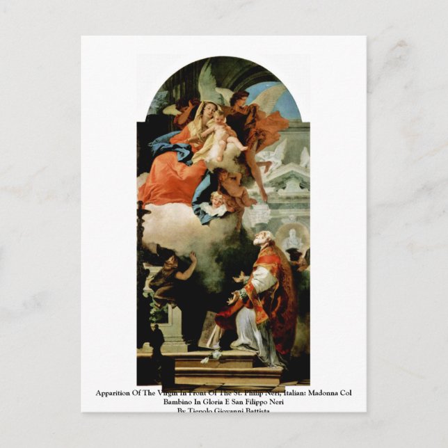 Postal Aparición De La Virgen (Anverso)