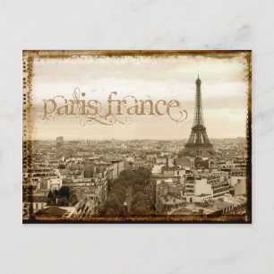 Postal apariencia vintage de París Francia