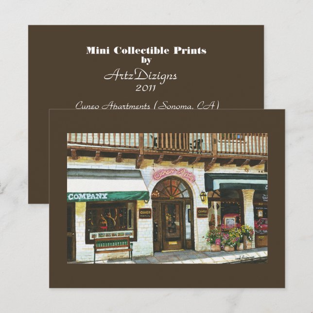 Postal Apartamentos Cuneo Mimi Impresiones Colectivas (Anverso / Reverso)