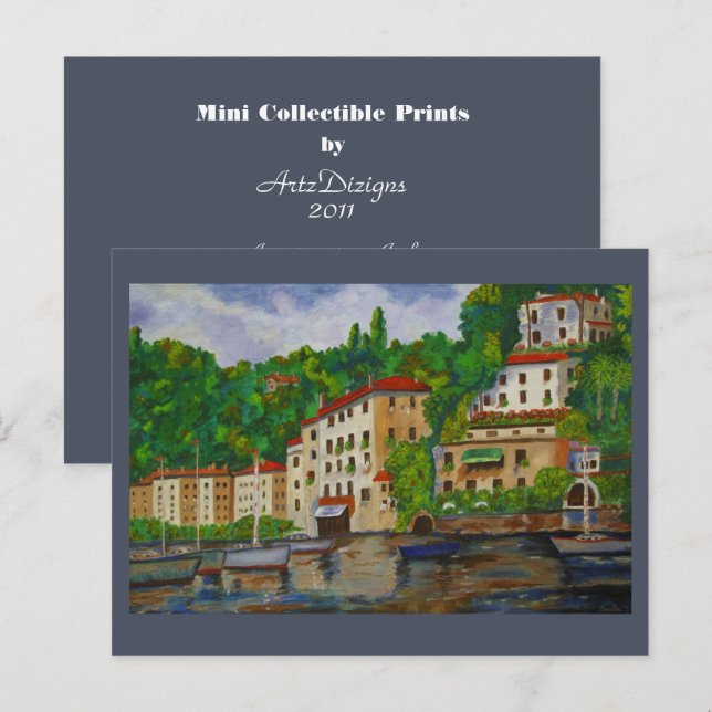 Postal Apartamentos en Italia - Mini pinturas colectivas (Anverso / Reverso)