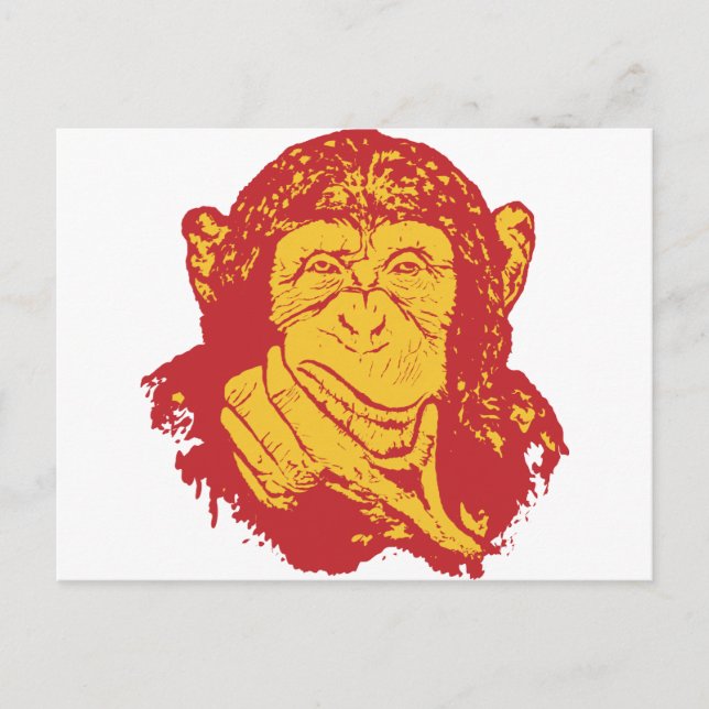 Postal Ape En Pensamientos Profundos (Anverso)