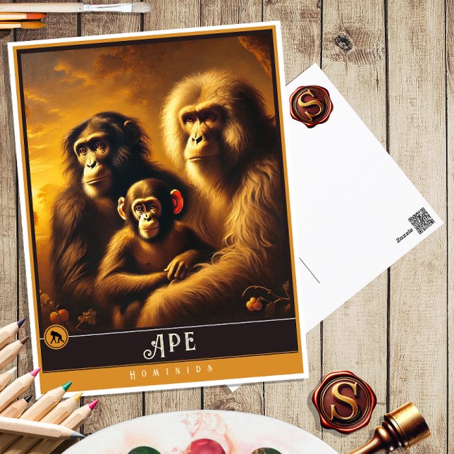 Postal Ape | Postcarta de animales de cosecha de cosecha (Subido por el creador)