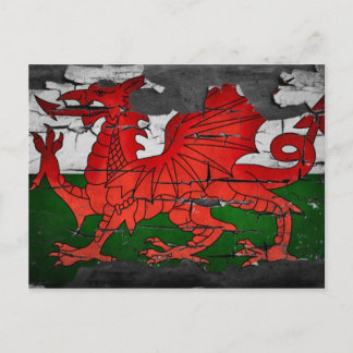 postal apenada de la bandera de País de Gales