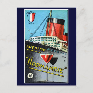 Postal Apertif Normandie Francés 1930