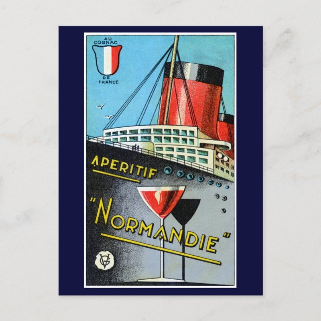 Postal Apertif Normandie Francés 1930 (Anverso)