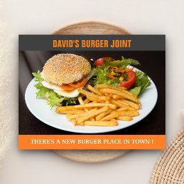 Postal Apertura de Burger Joint | Ahora Abierto | Correo 