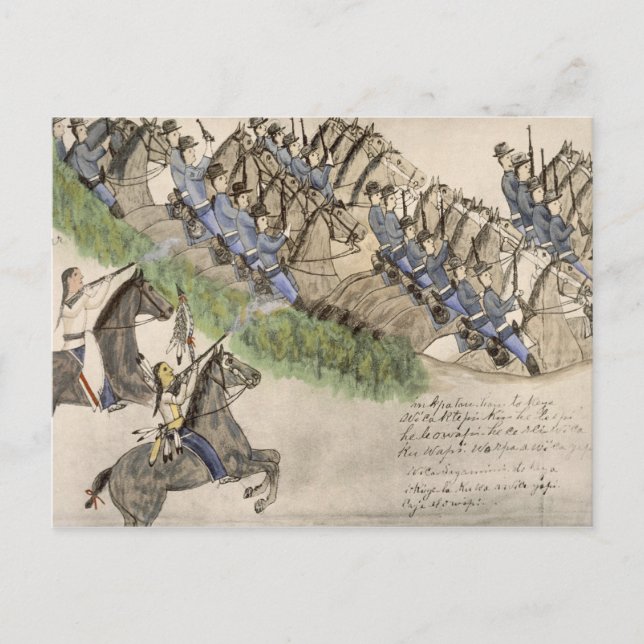 Postal Apertura de la batalla del Cuerno Pequeño (tinta) (Anverso)