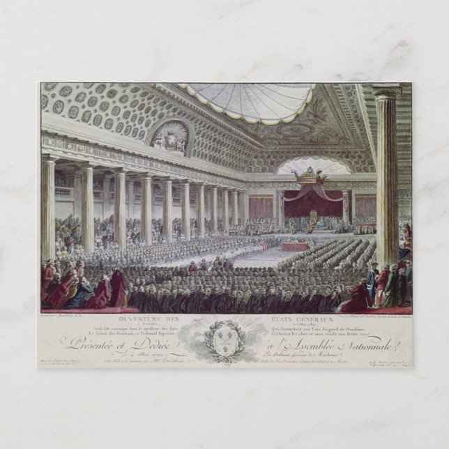 Postal Apertura de la hacienda general en Versalles (Anverso)