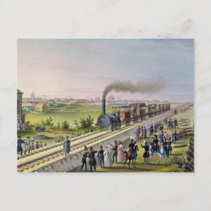 Postal Apertura de la primera línea ferroviaria