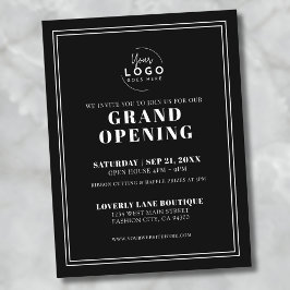 Postal Apertura general de negocios sencilla con logotipo